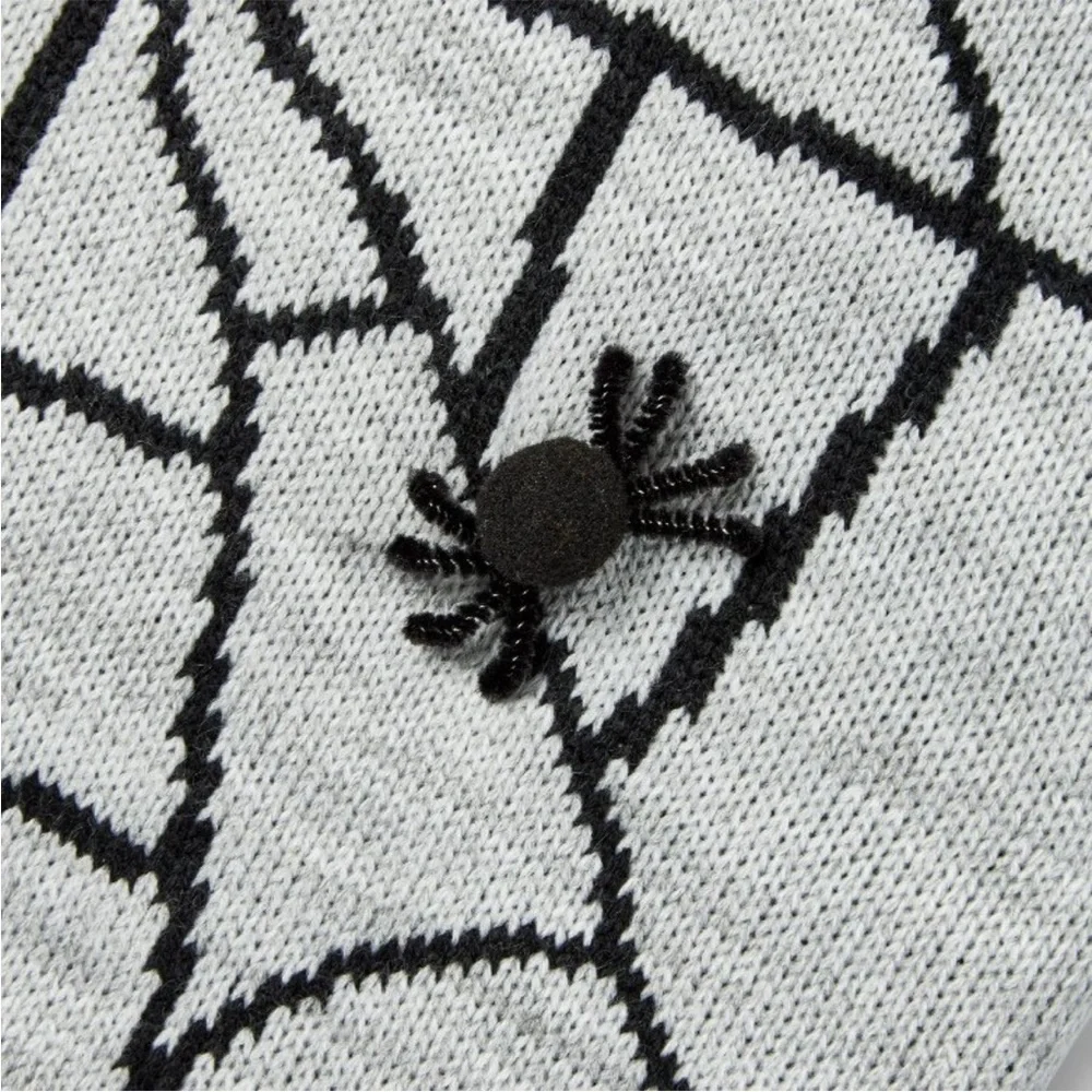 Hyde & Eek Target Halloween Pom Pom Spider Cozy Goth Dog Cat Sweater Pet Shirt